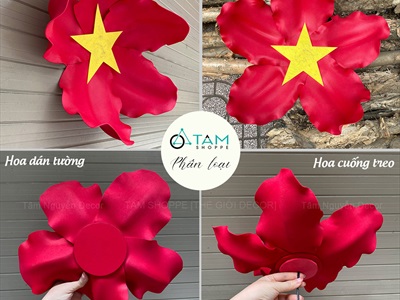 Hoa cờ Việt Nam cao cấp [Nhẹ - 3 Size] 35-40-45cm CANHHOA-12